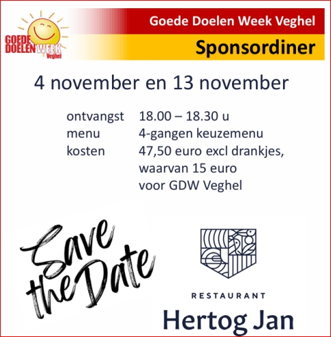 GDW sponsordiner Save the Date